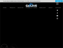 Tablet Screenshot of goliveproductions.com